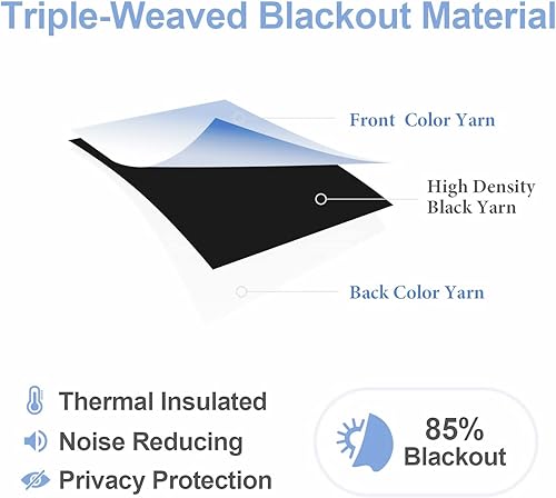 Miniatura 6 de MIZSYE Cortinas opacas de plantas llorando con estampado de vid y hojas azules, fondo blanco, paneles de cortina de ventana con aislamiento térmico