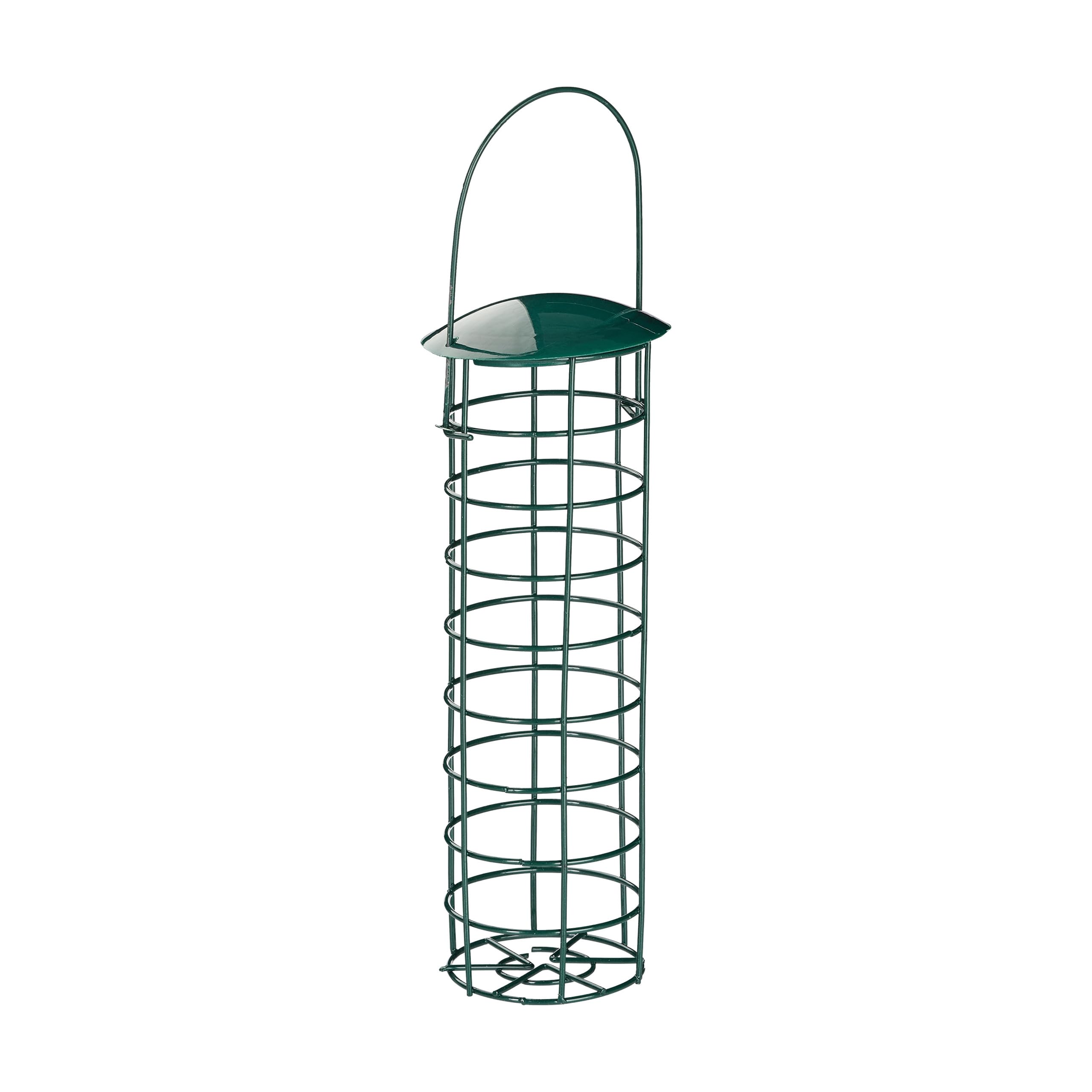Relaxdays Pack de 9 Comederos Pájaros Bolas de Grasa para Colgar, Hierro y Plástico, Verde Oscuro, 31 cm | Comedero para aves silvestres con tejado, hierro, 31 cm