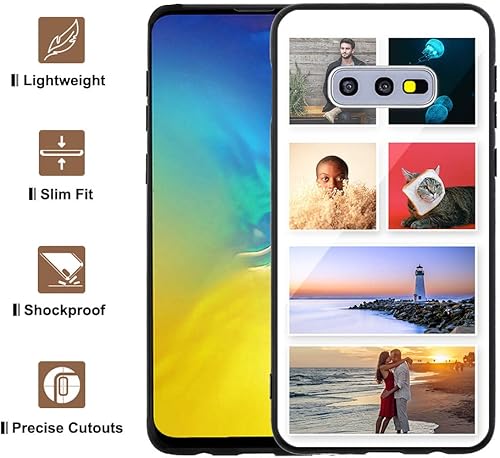 Miniatura 6 de Funda personalizada para Samsung Galaxy S10e, vidrio templado antiarañazos, a prueba de golpes, suave TPU con collage de fotos 03 (6 fotos), diseño
