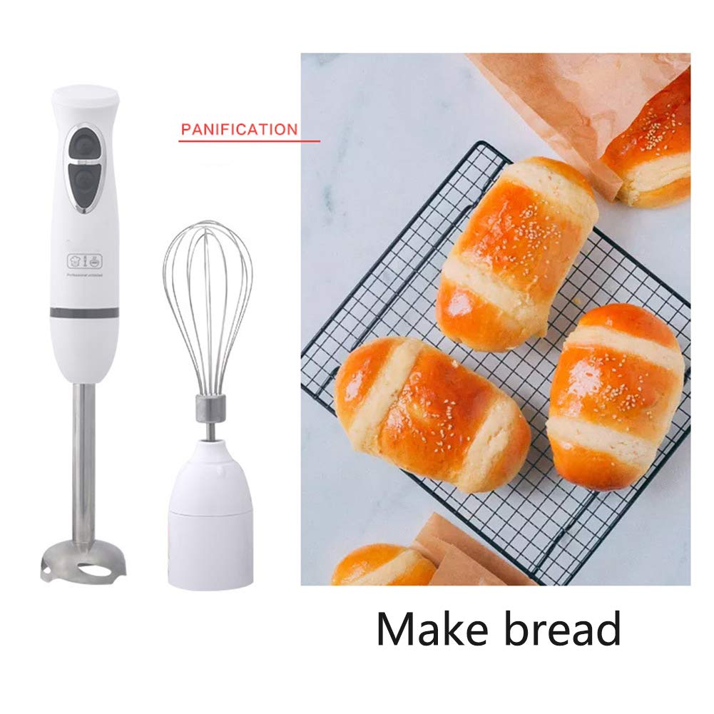 4-In-1 Frullatore A Immersione Con Frusta, 500 W 2 Velocità Stick Blender Con Robot Da Cucina, Becher Da 600 Ml, Lama in Acciaio Inossidabile Per Alimenti Per Bambini,Nero