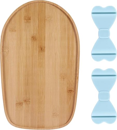 Alfombrilla deslizante de bambú con 2 bobinadoras de cable, alfombrilla deslizante para mezclador de cocina, compatible con batidora de pie de 4.5 a