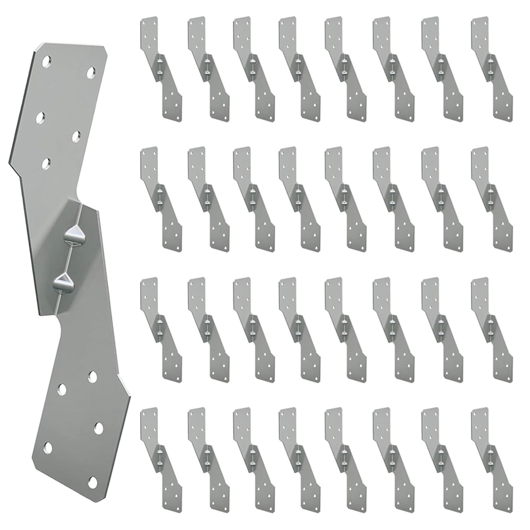 Jnchdghwa Silver 120Pcs Strong-Tie H2.5a, Hot-Dip Galvanized Steel Heavy Duty Hurricane Tie, Hurricane Straps Trusses/Rafters Ties