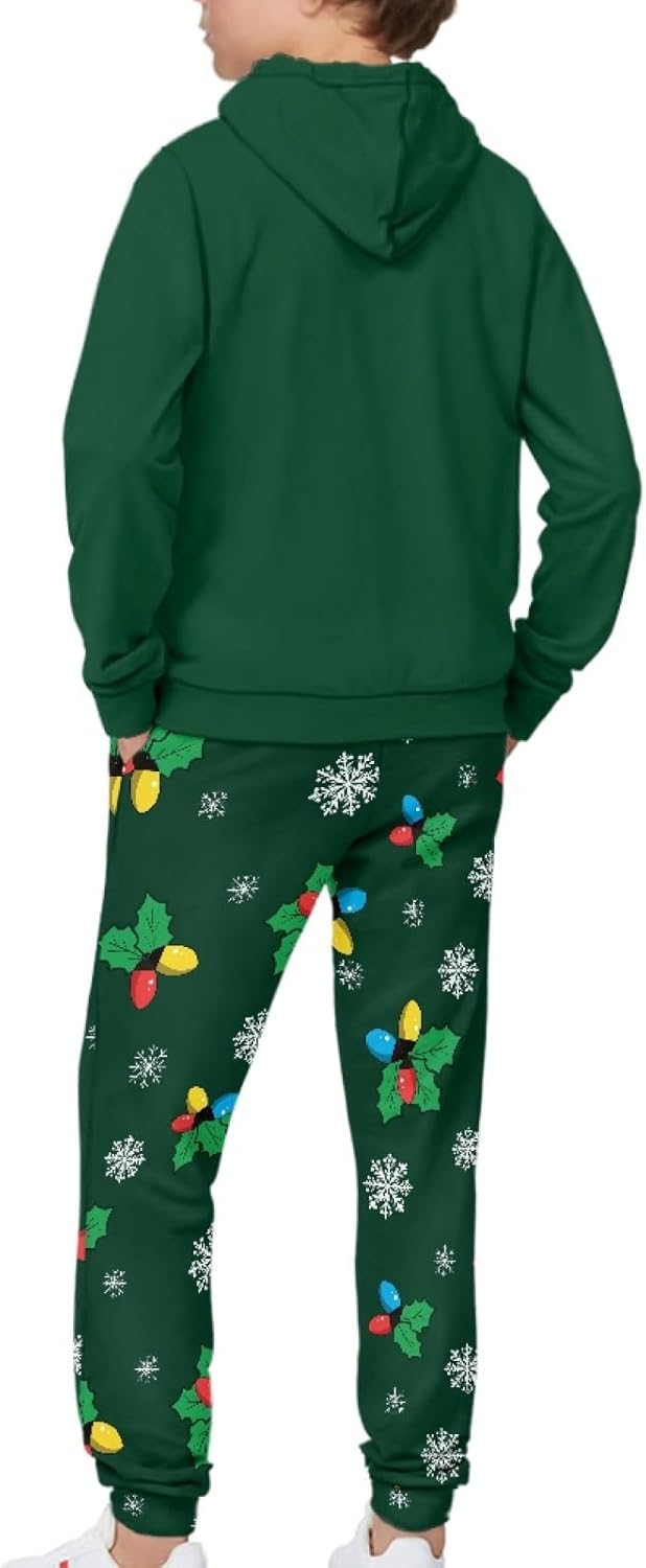 2 Pcs Tracksuit Set for Girls 5-12 Athletic Hoodie and Jogging Sweatpant Long Sleeve Casual Sweatsuit for Kids