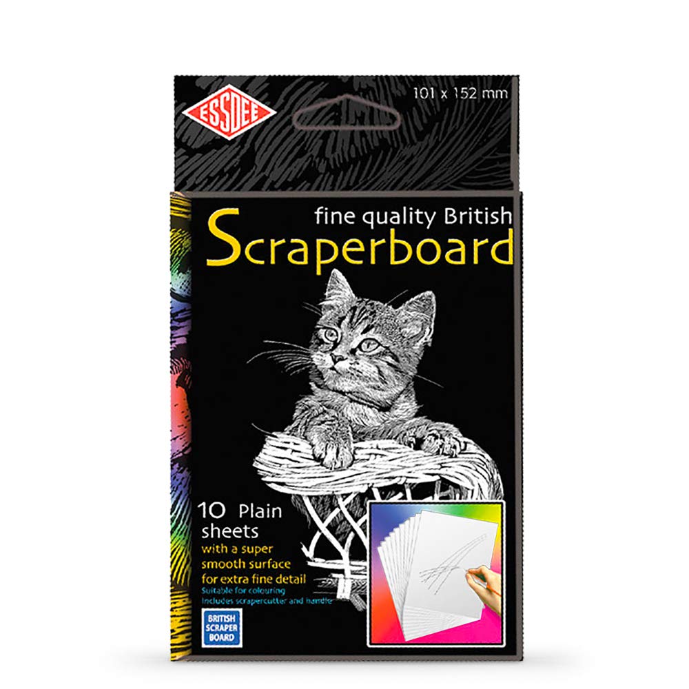 Essdee : Scraperboard : White : 152x101mm : Pack of 10 Sheets