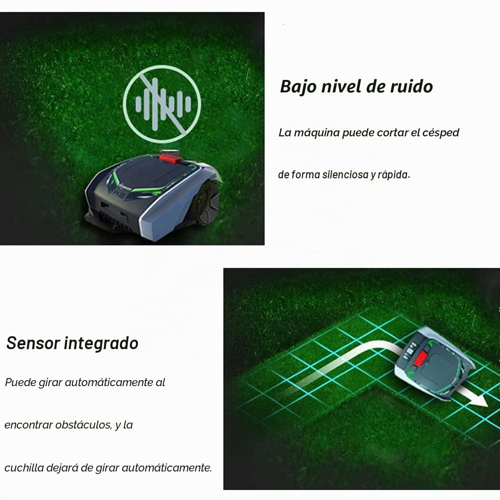 Robot Cortacésped para Céspedes de hasta 1500m2 con 25% de Pendiente,Ultra Silencioso,Navegación por Satélite Inteligente Robot Cortacésped para Grandes Céspedes Que Corta por Sí Mismo