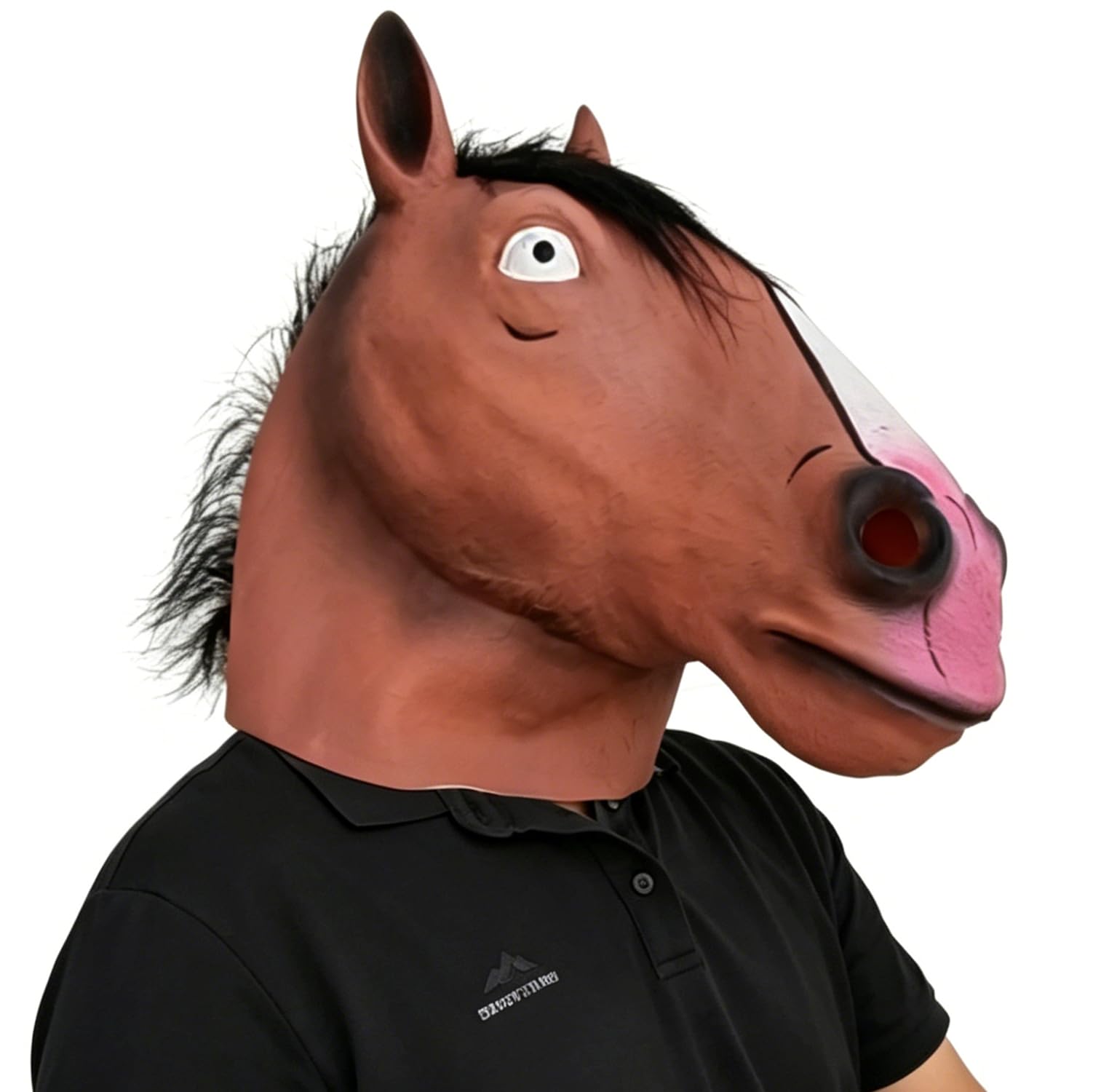 BEESUM Exclusive Horseman Head Mask Horse Cosplay Masks for Halloween Party Costume Latex (Brown)