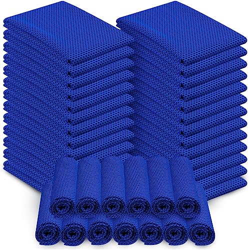 50 Pcs Cooling Towel 40 x 12 Inch Microfiber Workout Towels Breathable Chilly Towel Ice Cool Cold Towels Bulk Fast Drying Absorbent Sweat Rag for Neck Yoga Sports Golf Gym Camping (Dark Blue)