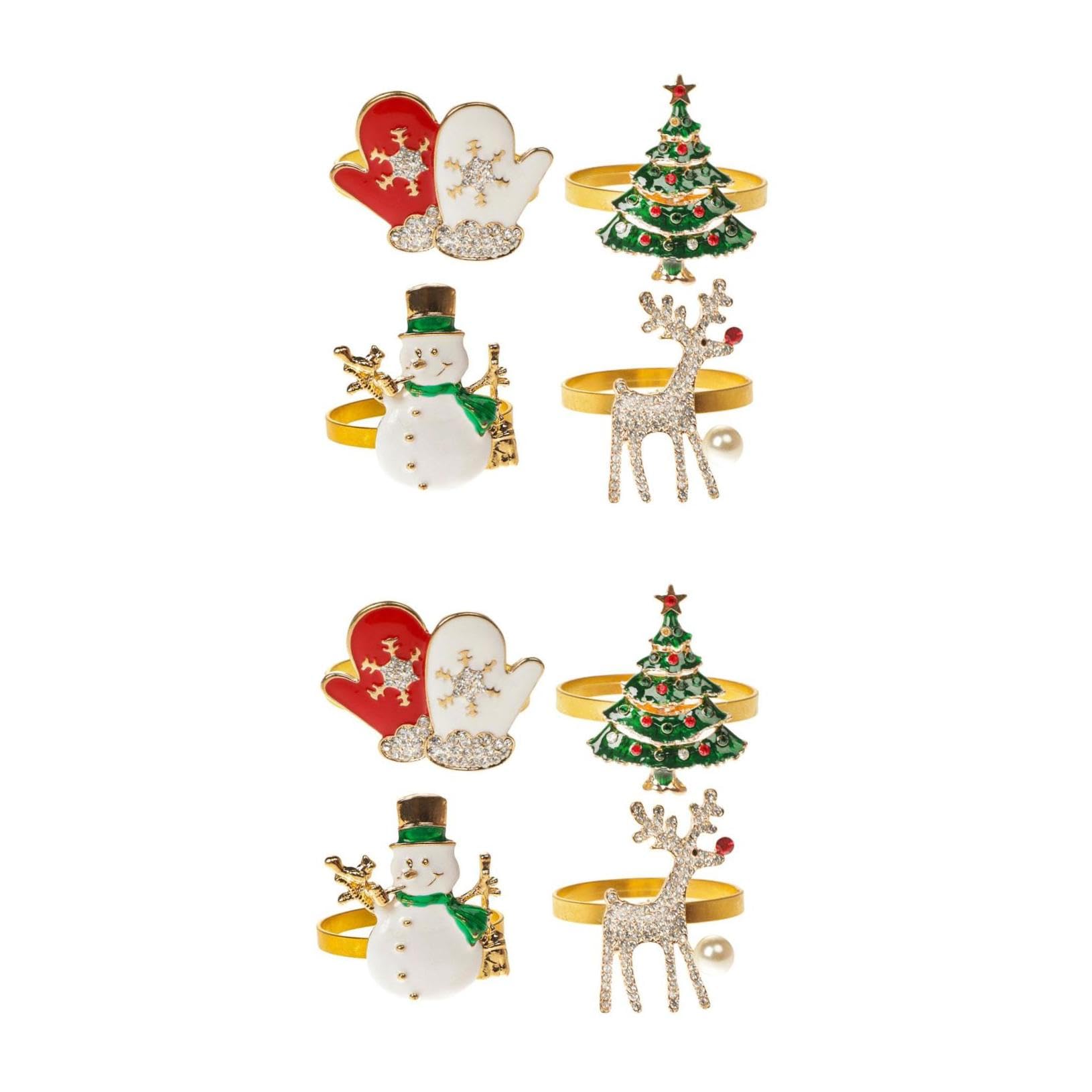 8 Pz Fibbia Del Tovagliolo Di Natale Decorazioni Natalizie Decorazioni Con Fibbie Per Tovaglioli Porta Anelli Per Tovaglioli Home Decor Anello Lega Panno Natalizio Con Diamante