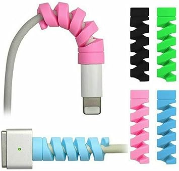 STRIFF Spiral Cable Protector Cord Saver for Mac Charger, iPhone Charger, Wire Protector, Lightweight Durable Flexible Wire Winder for Charging Cables, Data Cables, Earphones, Pack of 10