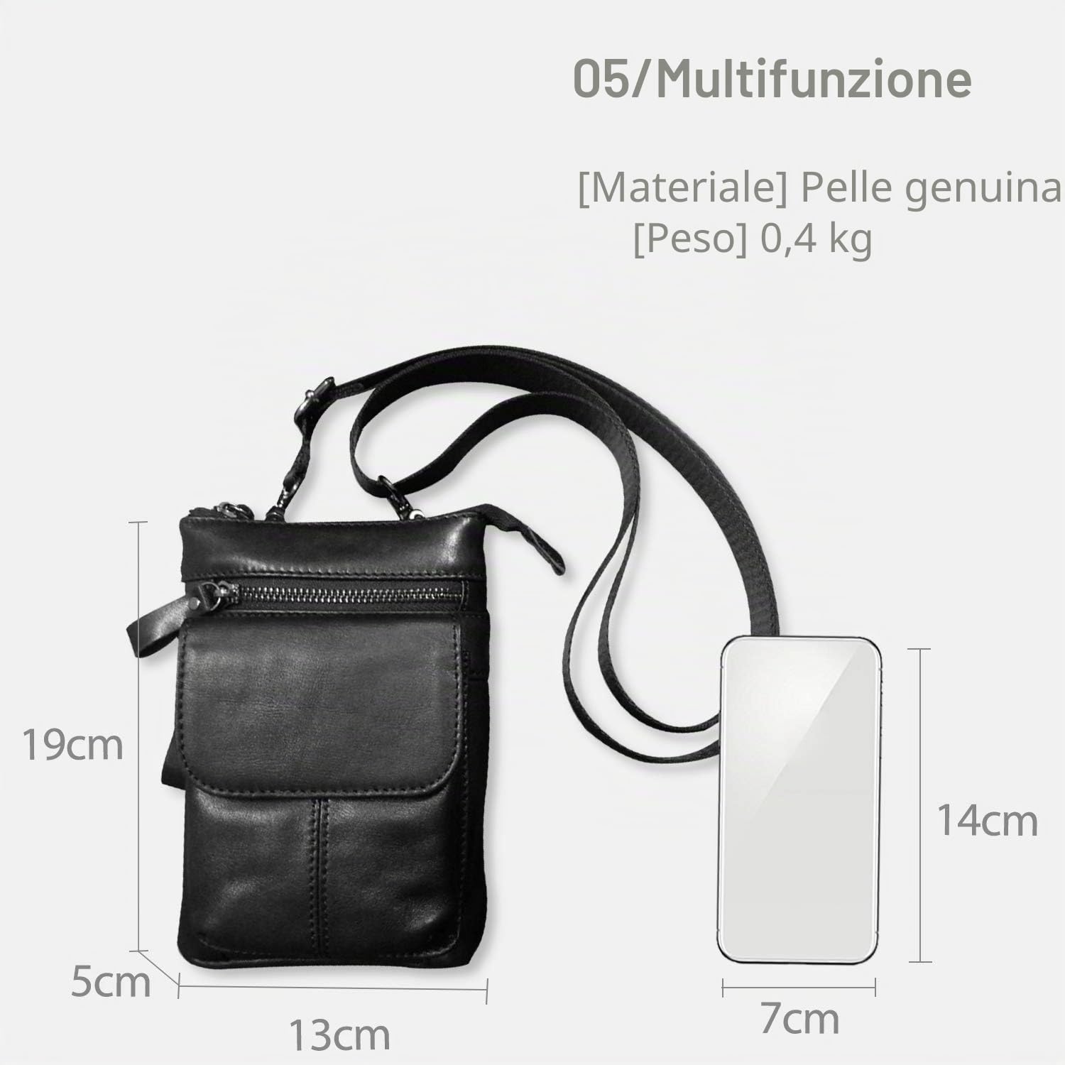 FANDARE Uomo Borsa a tracolla Marsupio Sportivo, Piccole Borse a spalla Marsupio Sportivo Impermeabile Messenger Bag, per Viaggi, Escursioni, Corsa, Tour in Bicicletta