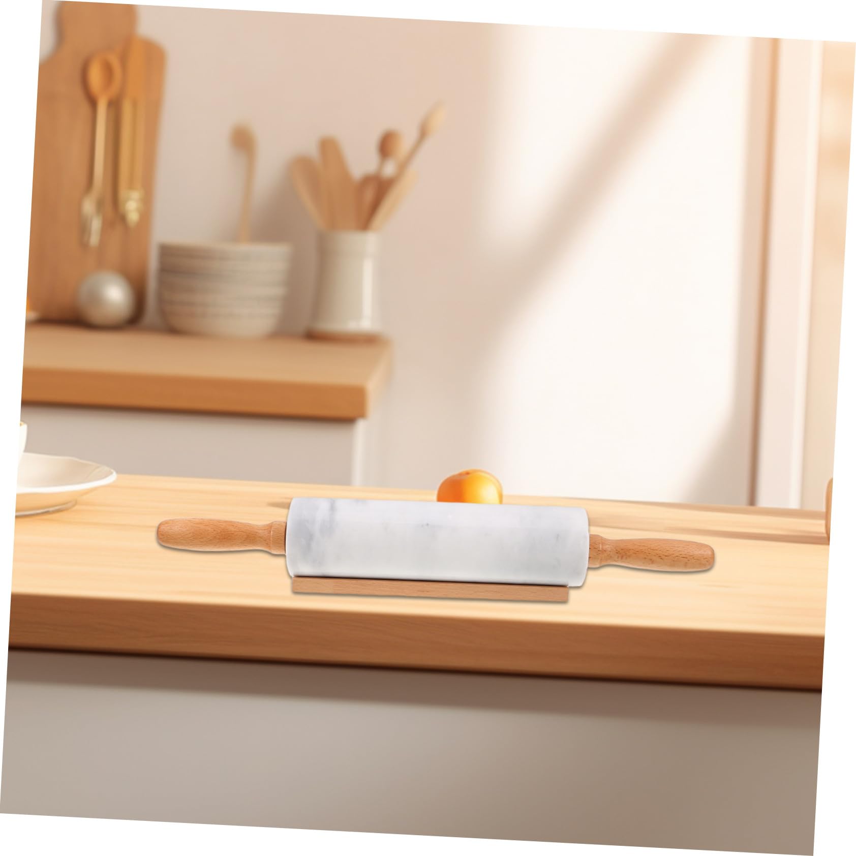 Ipetboom 3piezas Rodillo de Mármol de Alimenticio Antiadherente para Hornear para Fondant Pan Pizza Herramienta de Repostería para Uso Doméstico