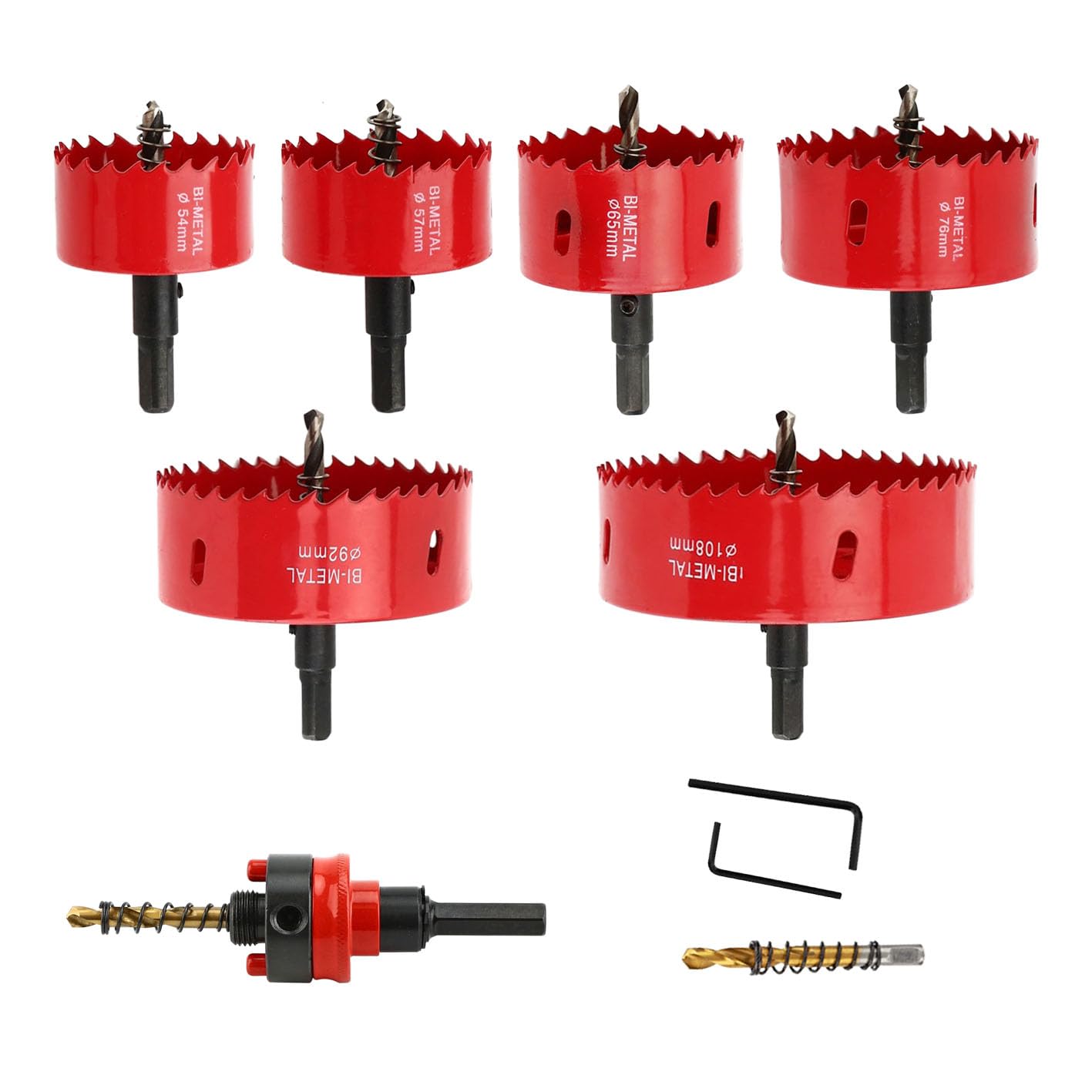 dashap 6PCS Hole Saw Kit for Tungsten Hole Cutters in Metal, Aluminium, Wood and Plastic for a Wide Range of Drilling Needs in Different Materials and Hole Diameters.