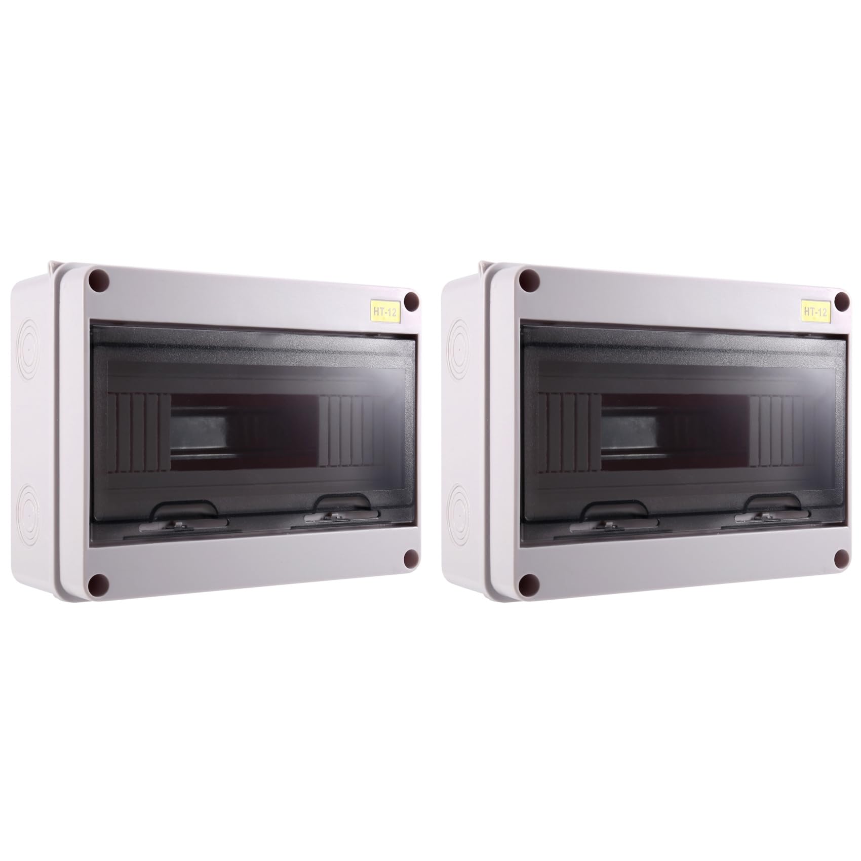 Jnchdghwa As Shown 2X Ht-12 Way Ip65 Mcb Breaker Box Distribution Protection Box Abs Power Electronic Din Rail Enclosure