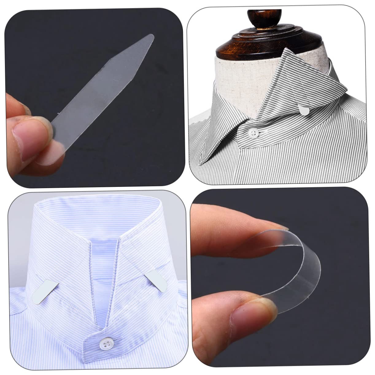 Ipetboom 3sets Men's Shirt Suspenders Plastic Collar Stays for Dress Shirts Maintain Collar Shape Lightweight and Flexible 300pcs*3
