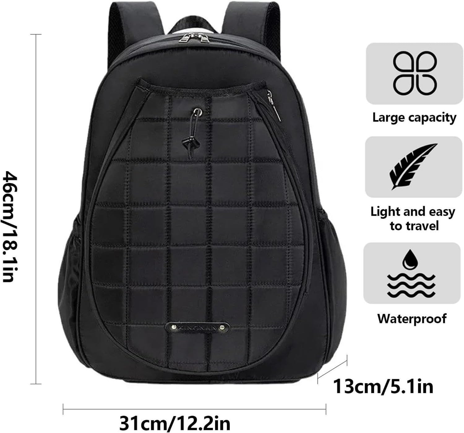 Bolsa De Tenis Grande, Bolsa Deportiva De Tipo Con Compartimento Para Zapatos,Ligera Para Palas De Pádel Y Viajes De Fin De Semana A Canchas Para Bádminton,Fitness,Entrenamiento,Fin De Semana A