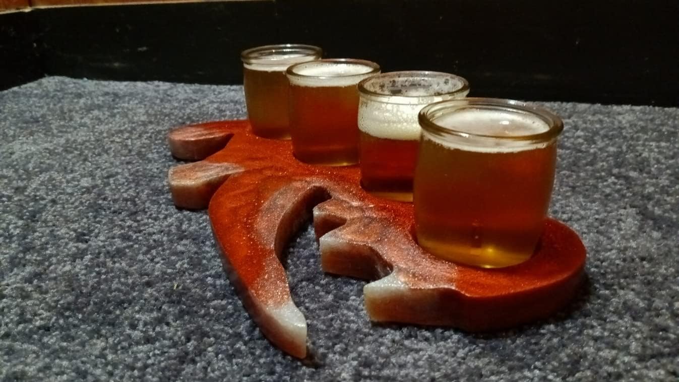 Monsta Flight Red Sparkle Epoxy beer flight