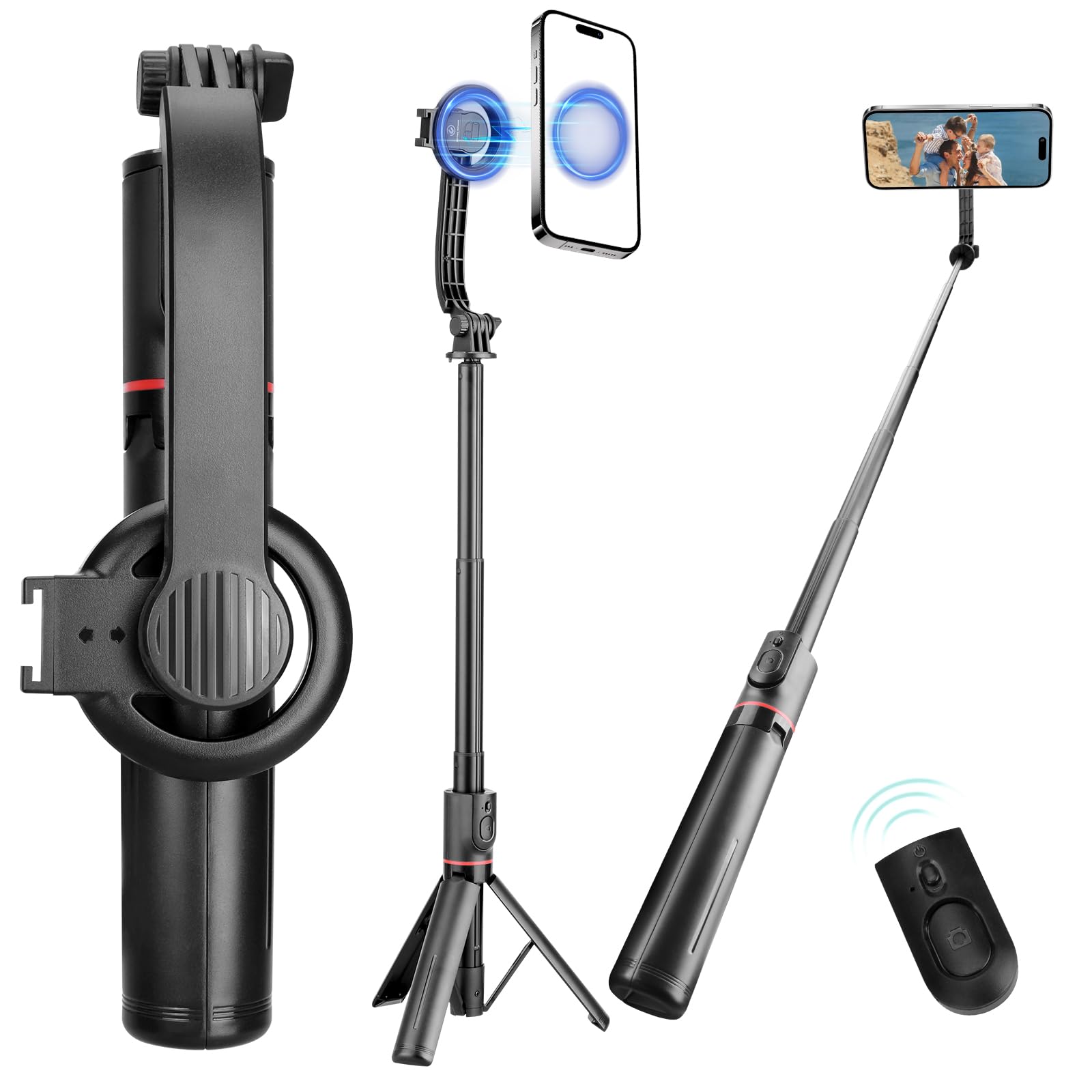 for MagSafe Tripod for iPhone 41" Selfie Stick Tripod Phone with Remote