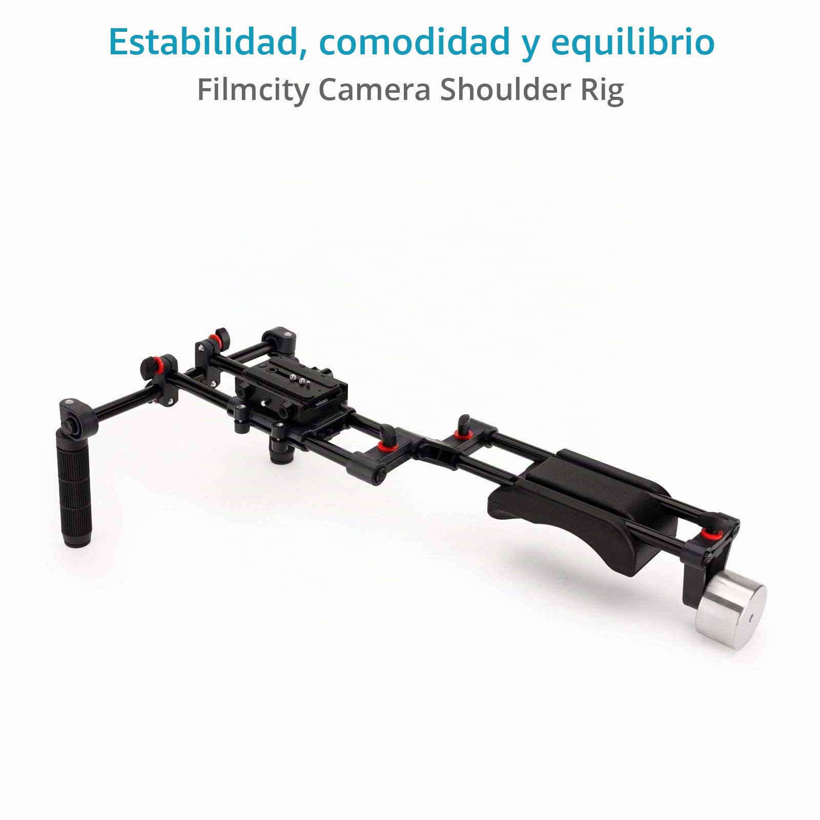Kit de Hombro FILMCITY FC-02 con Matte Box y Jaula para DSLR | Soportes de jaula convertibles de 9-6", empuñaduras ajustables, 2 portafiltros giratorios 4x4" y lentes de 95 mm.