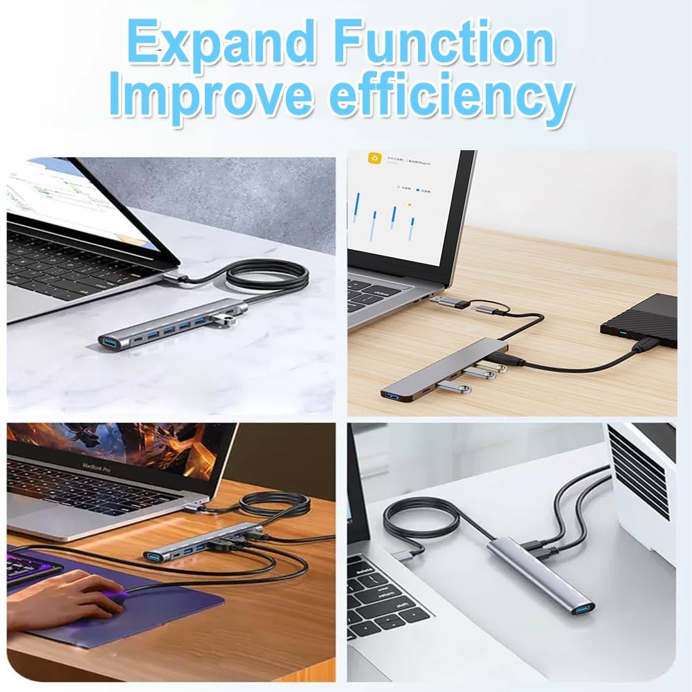 UGREEN USB C Hub 7-in-1, 5 Gbps USB C Hub Multiport Adapter With 4K