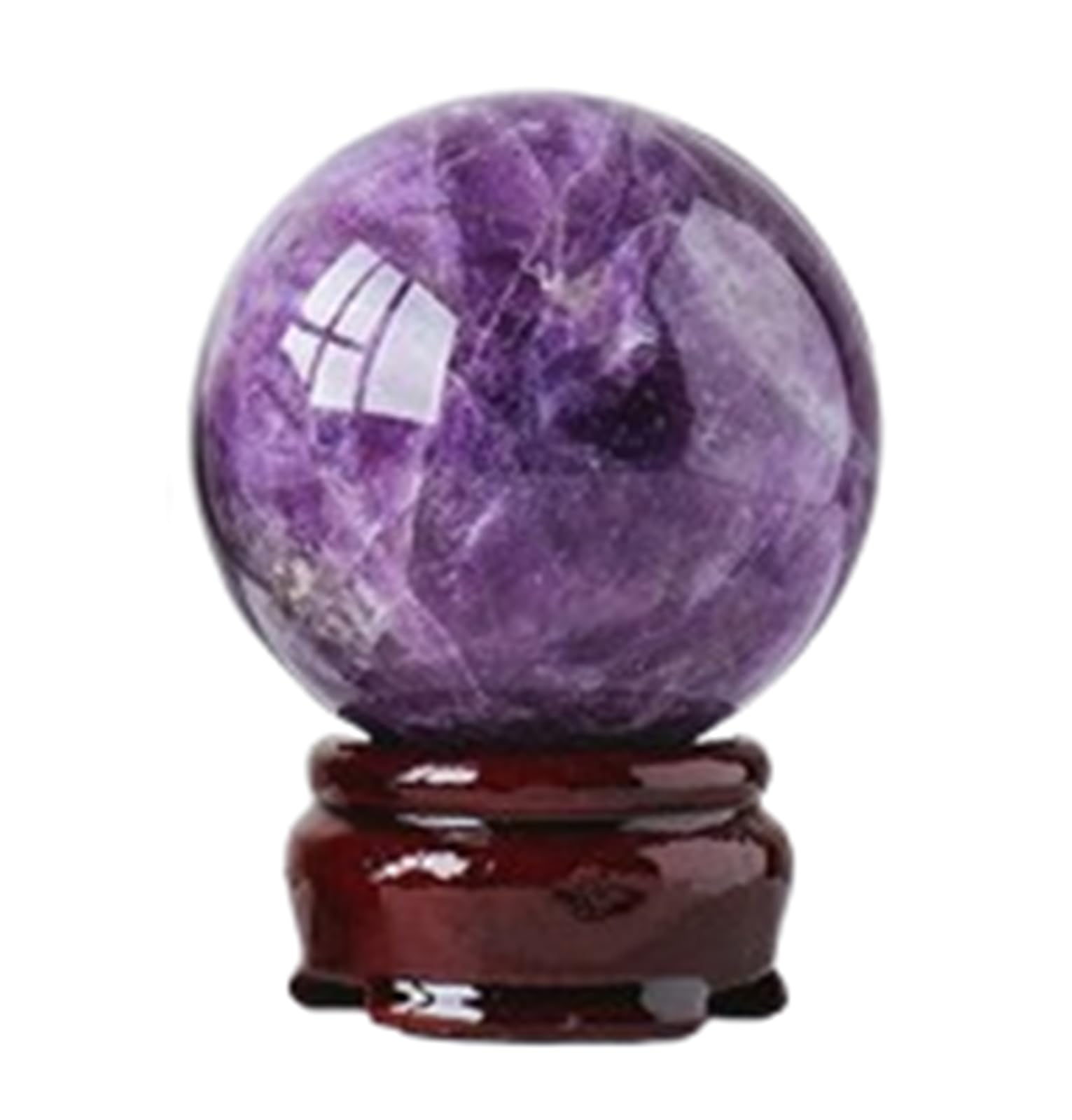 DPURPIWADY Hand-Polished Dream Amethyst Crystal Sphere, Purple Ball with Stand, Decorative Balls for, Feng Shui, Witchcraft Supplies,50mm