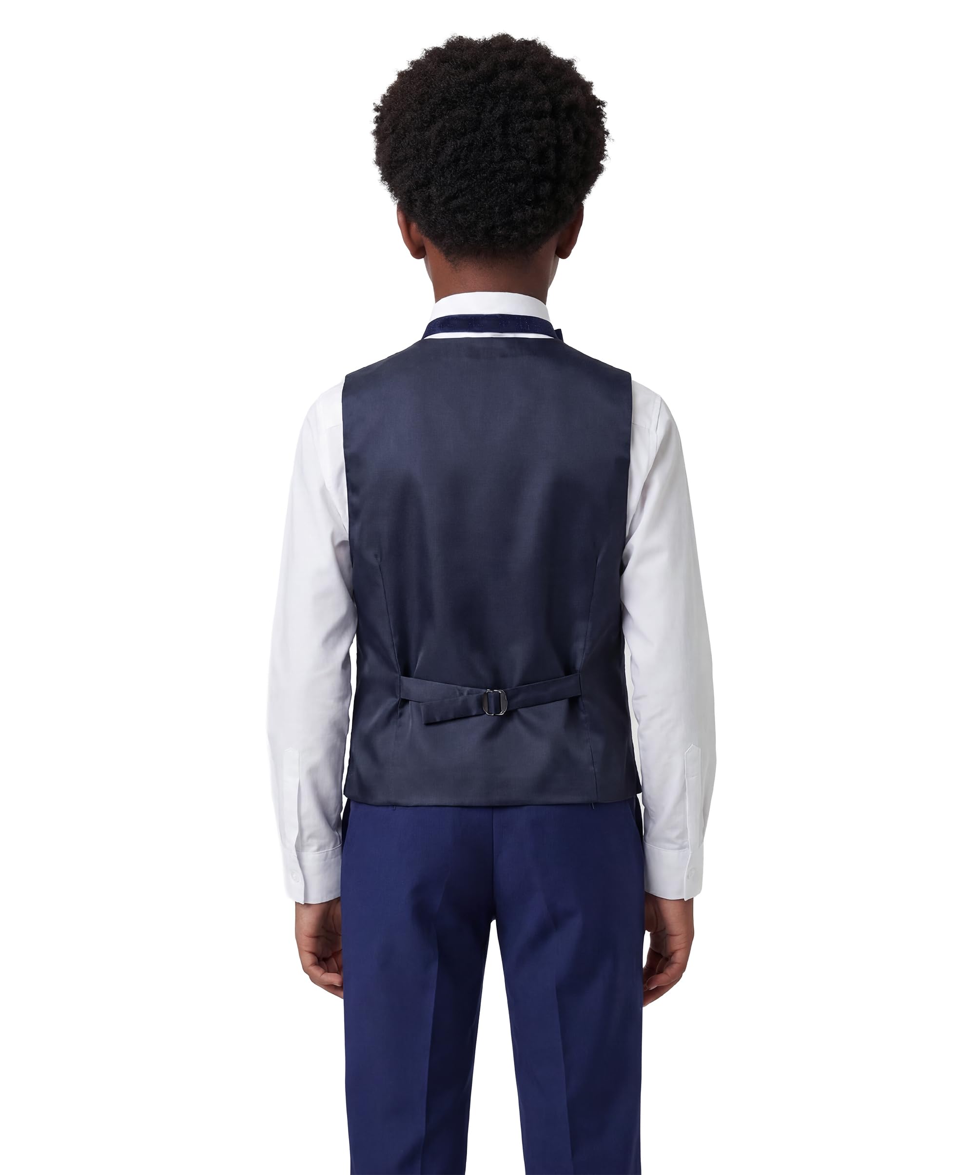 SIRRI Abito da Sposa Smoking luccicante da Paggio per Ragazzi in Set da 5 Pezzi Slim Fit Blu Navy per Occasioni Speciali