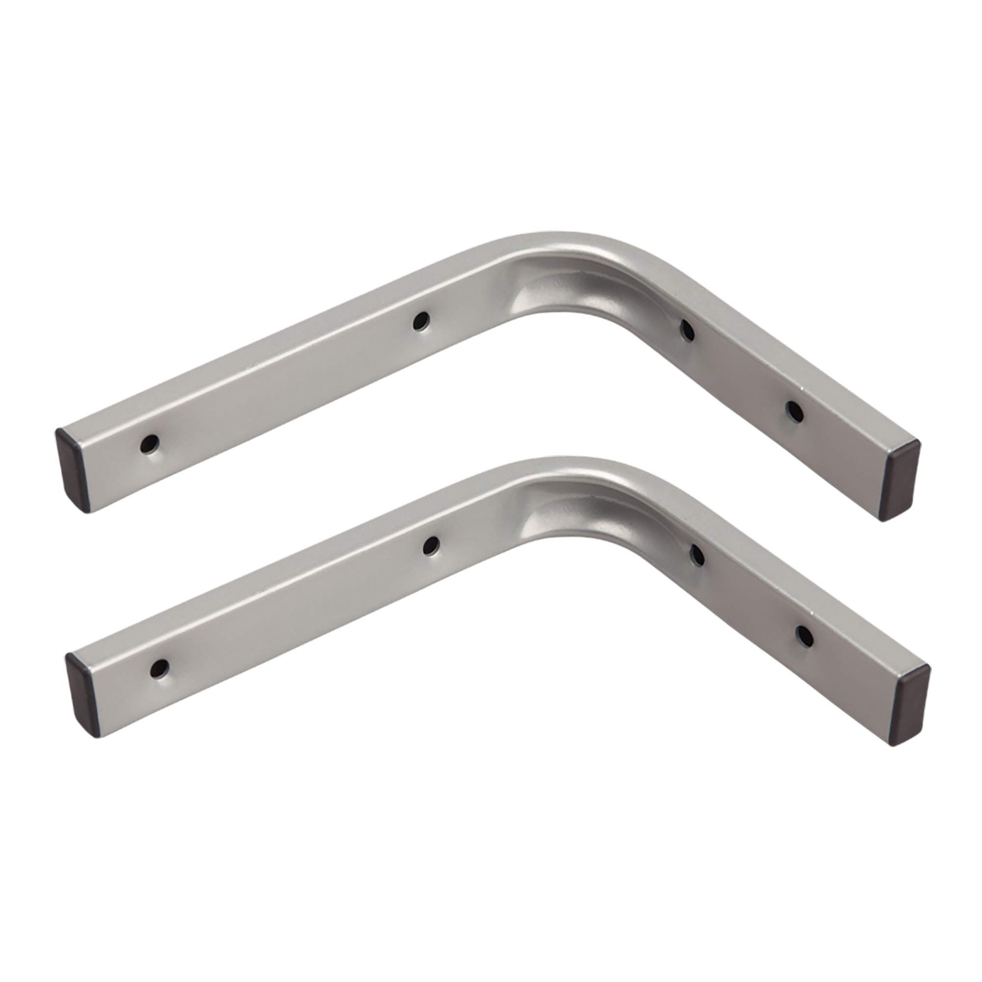 The Bed Slats Company Silver Steel Shelf Brackets Heavy Duty Supports 150Mm (L) X 120Mm (W) X 10Mm (T)