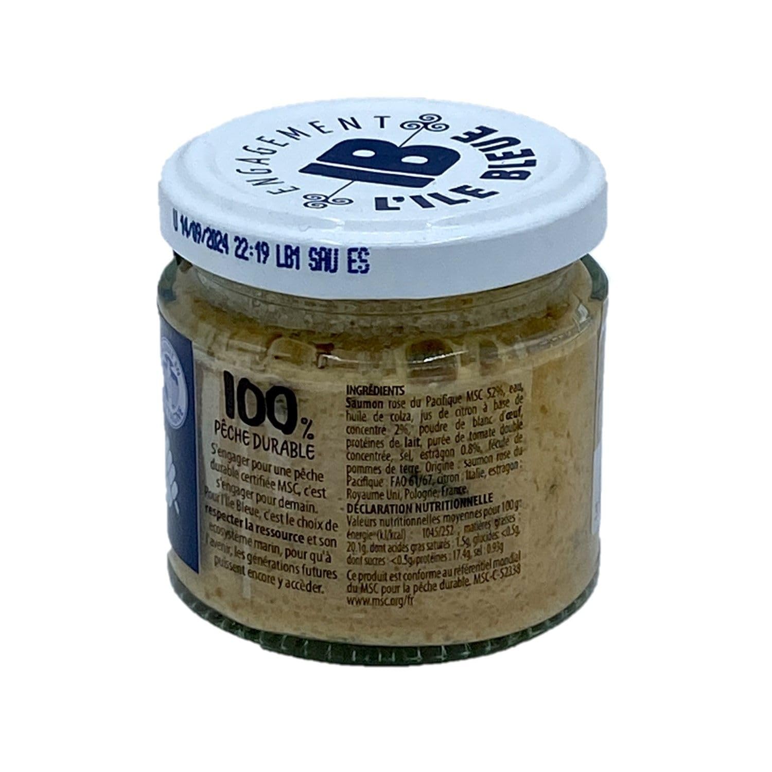 Lot 3x Rillettes de saumon rose du Pacifique MSC au citron & estragon - Pot 100g
