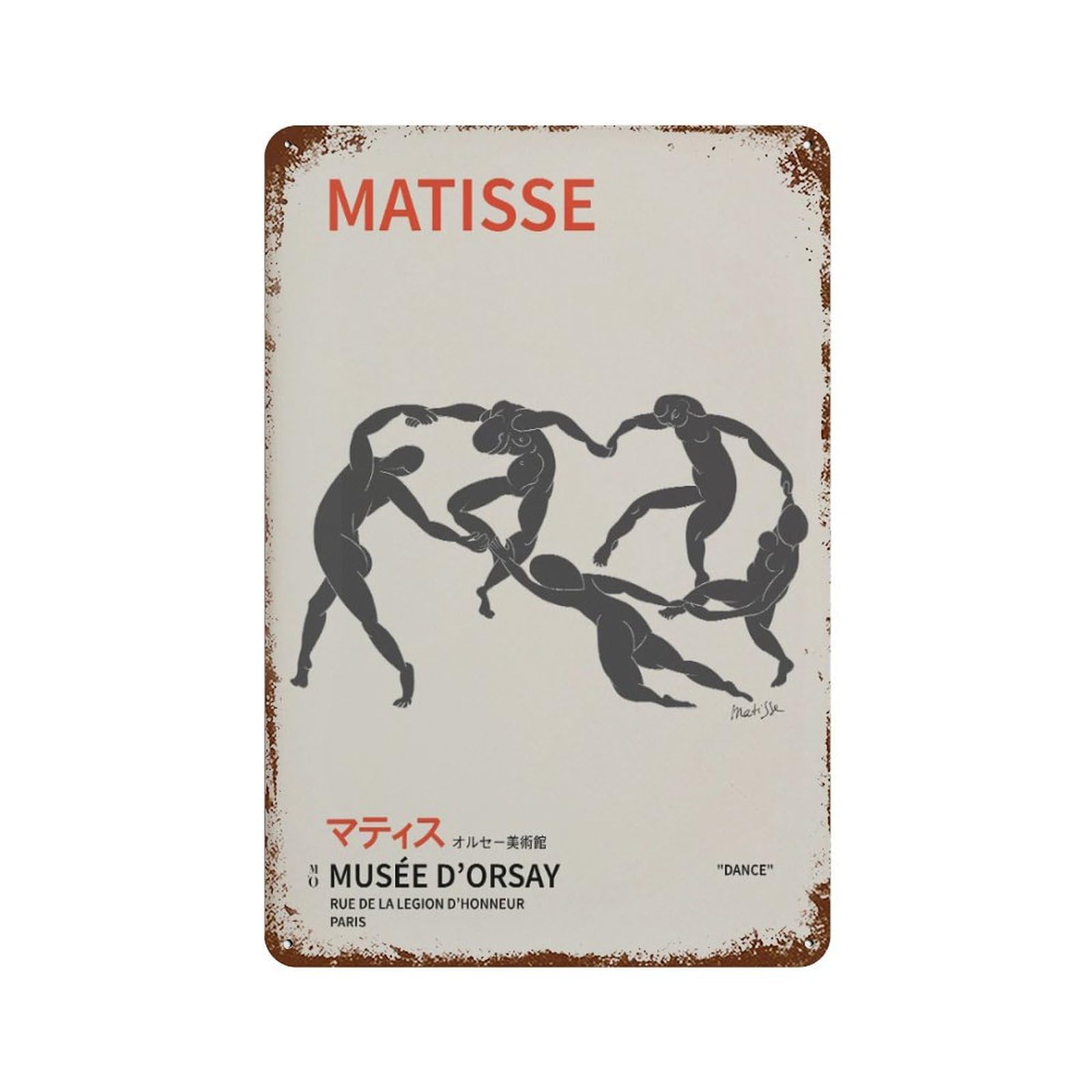 xiaoxiaoshen Henri Matisse Dance Minimalist Line Wall Decor Art Metal Tin Poster Modern Home Decor Art Home Bar Shop Decorations Vintage Sign 30x20cm