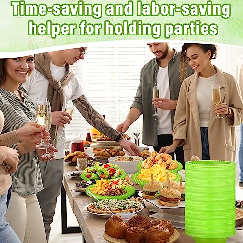 Image of Lallisa 100 Pcs 12oz Green Disposable Plastic Bowls Party