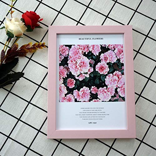 装飾的なフォトフレーム5/6/7/8/10インチ寝室の絵画のための木製の額縁PhotoDispaly 家の装飾7インチ-12.8x17.8cmピンク
