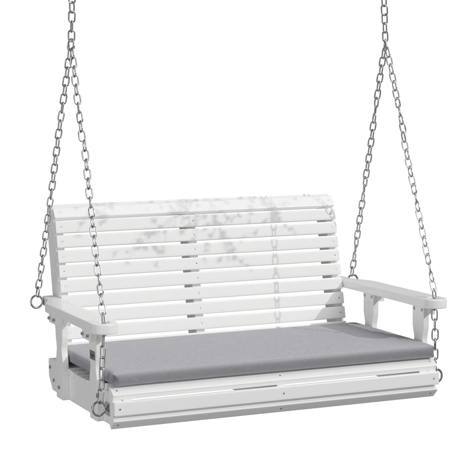 VINGLI Outdoor 4 FT Porch Swing, Heavy Duty 880 LBS Wooden Patio Swings with Cushions, Farmhouse Style Hanging Bench with Adjustable Chains for Yard |