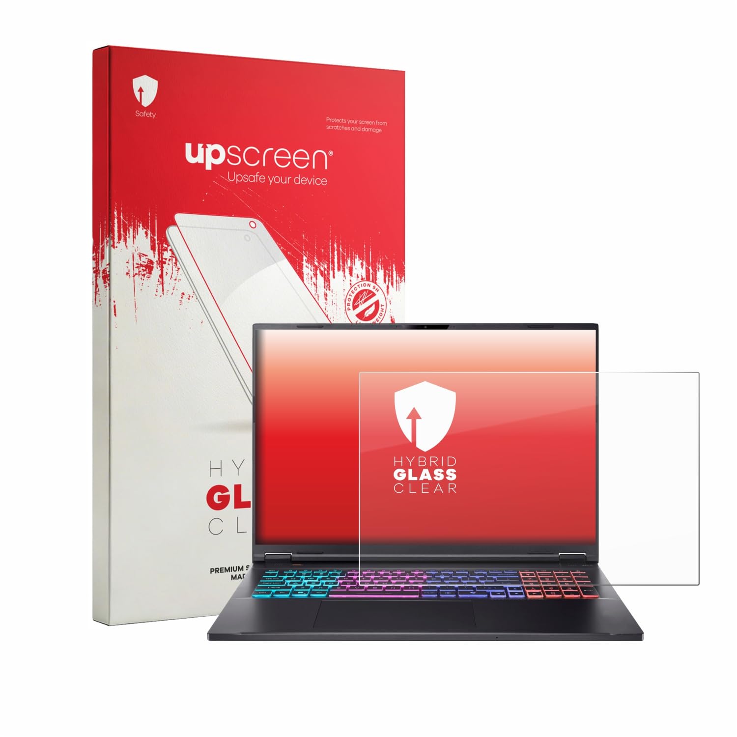 upscreen Pellicola Vetro per Acer Nitro 18 AI AN18-61 | , Chiara Protezione Schermo Made in Germany, 9H Durezza Hybrid Glass Antigraffio Trasparente