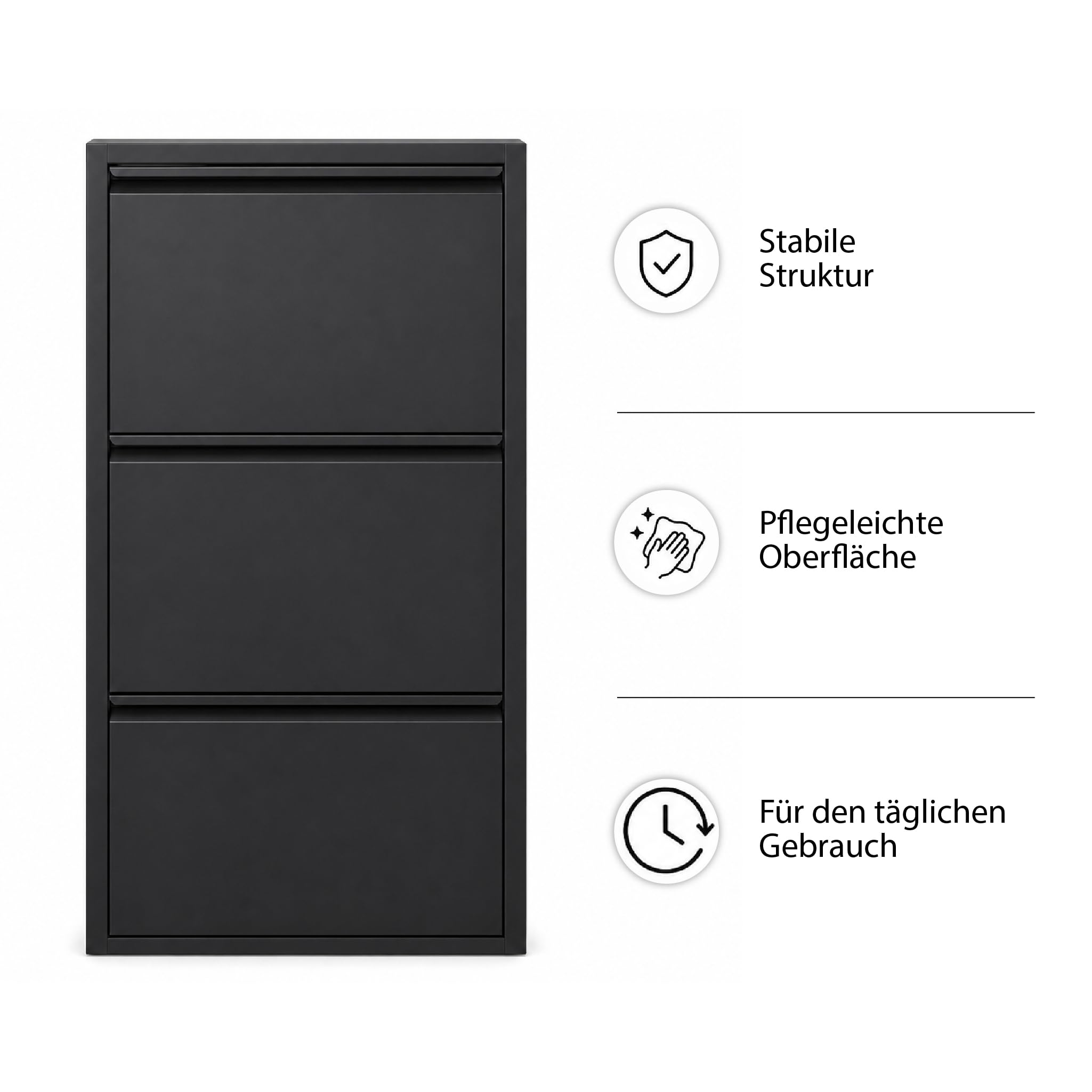 Klapp-Schubladen-Schuhschrank, Aufbewahrungs-Organizer, freistehendes Schuhregal, Wandmontage, Keine Montage (weiß, 4 Schubladen)