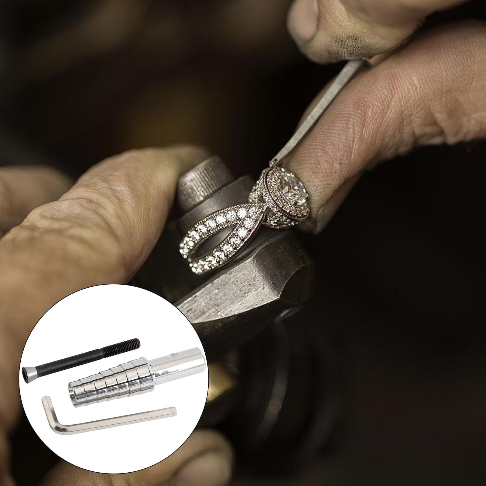 Ring Vergrößern Werkzeug Set, Edelstahl, Edelstahl, Ausziehbar, Ringgrößen 7-14, Robustes Werkzeug Zum Drehen und Anpassen von Ringen, Werkzeugband Größe Spezifikationen.