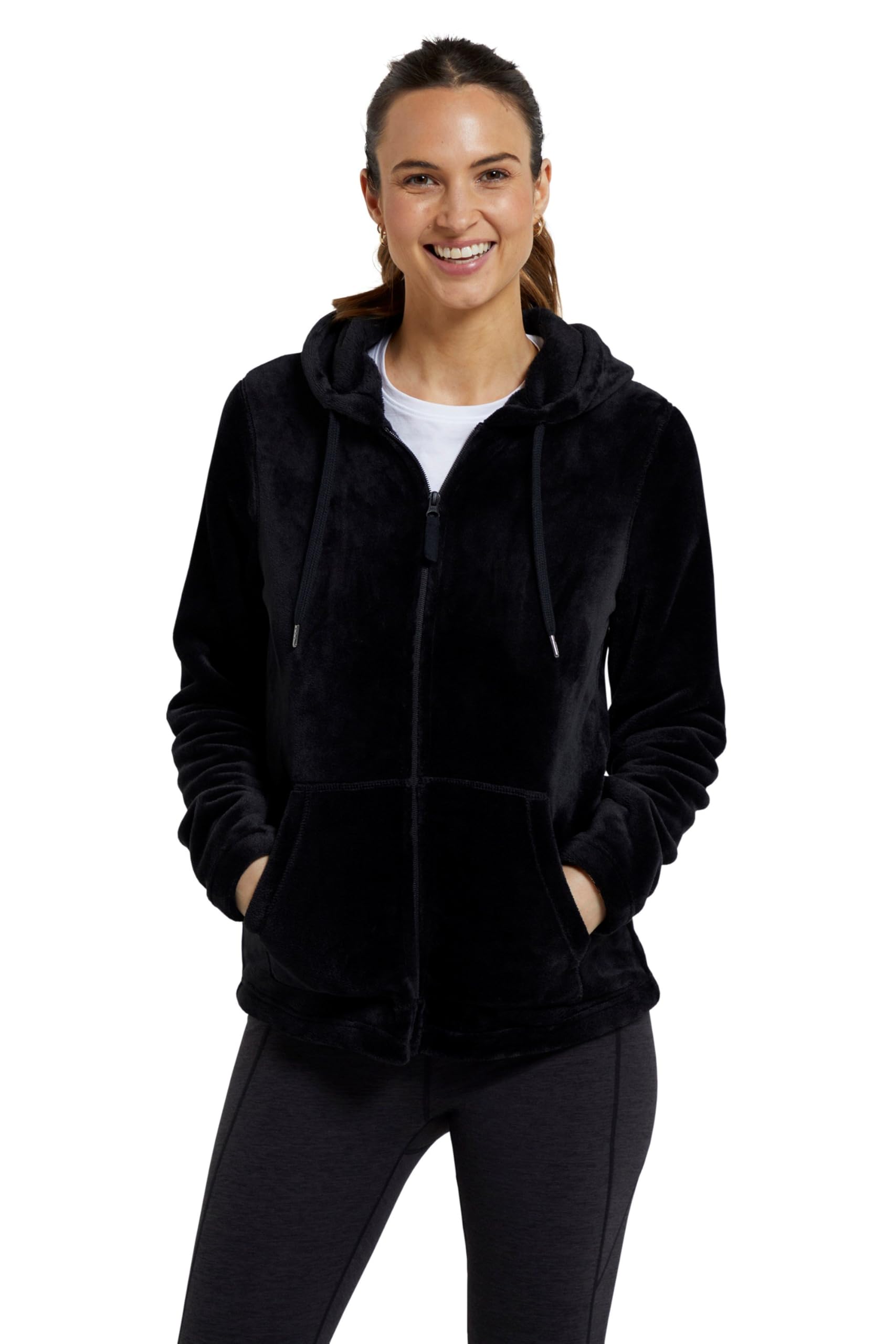 Mountain WarehouseSnaggle Womens Hooded Fleece - Soft, Warm & Insulating, Lots Of Pockets, Lightweight With Adjustable Hoodie - Ideal Winter Jacket