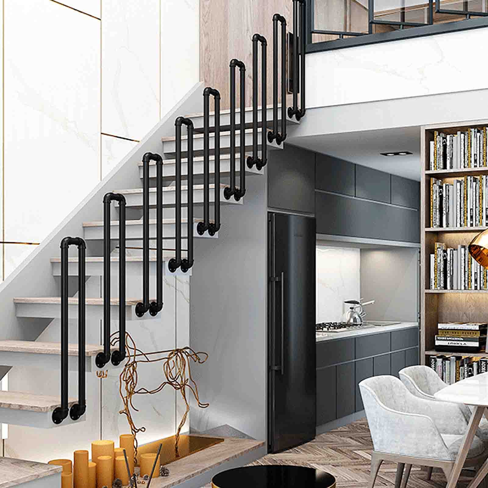 Rampe d'escalier extérieure antidérapante pour sécuriser vos pas sur les marches du jardin en U