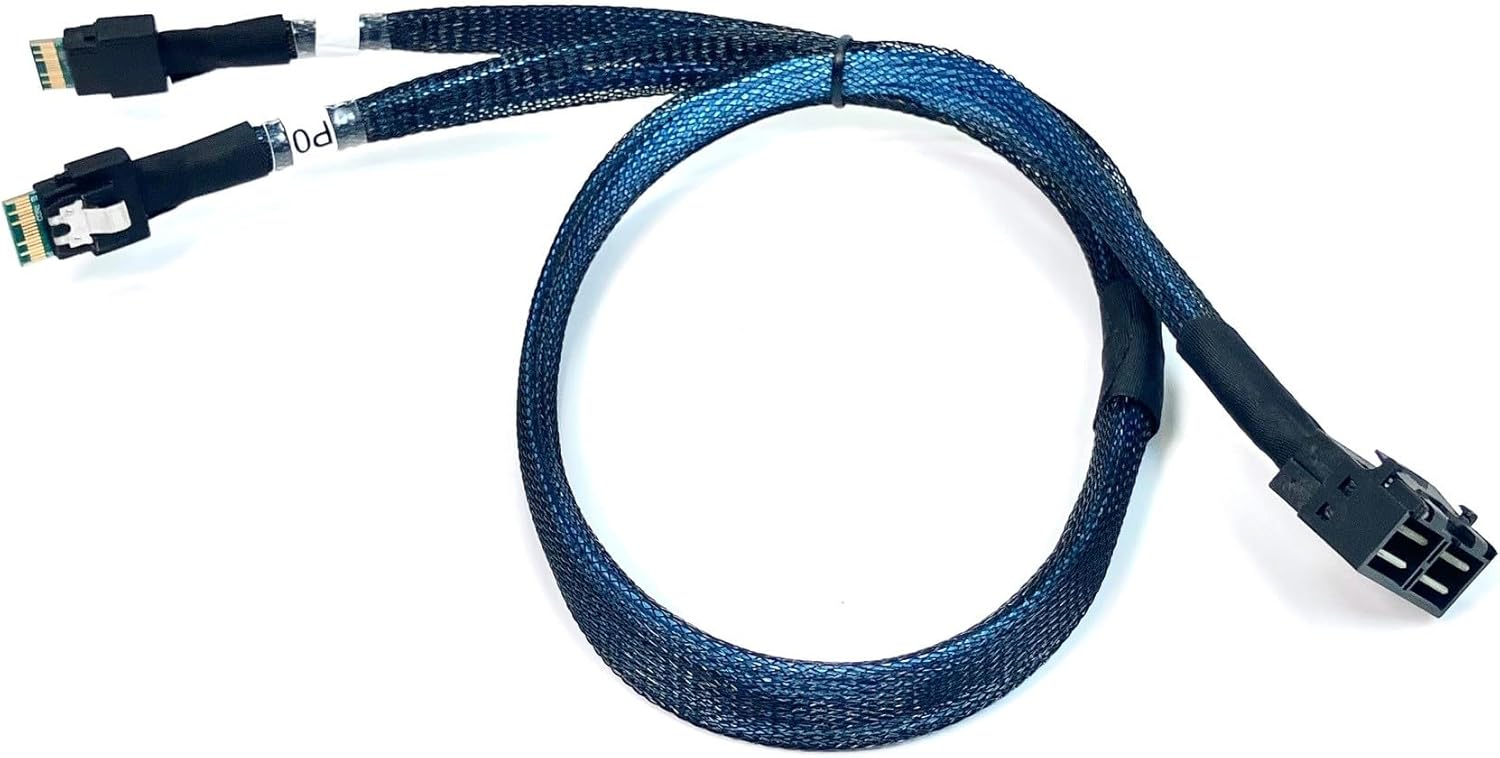 Micro SATA Cables Mini SAS HD 8-Lane to 2 X SlimSAS 4i Cable - 50 CM