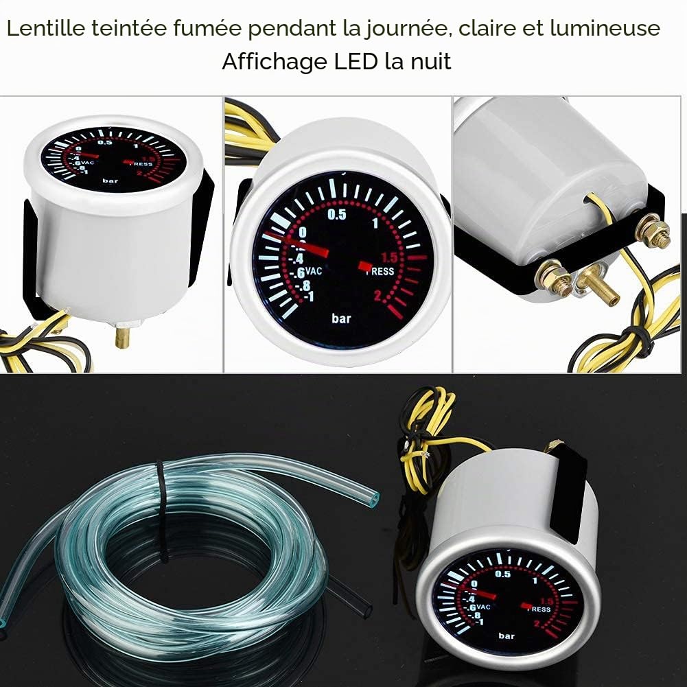 EBTOOLS pour manometre pression turbo pour manometre pression turbo Jauge Turbo Boost compteur de jauge PSI Digital Turbo Boost PSI universel de voiture de 2 pouces Turbo Boost Gauge jauge de suralim