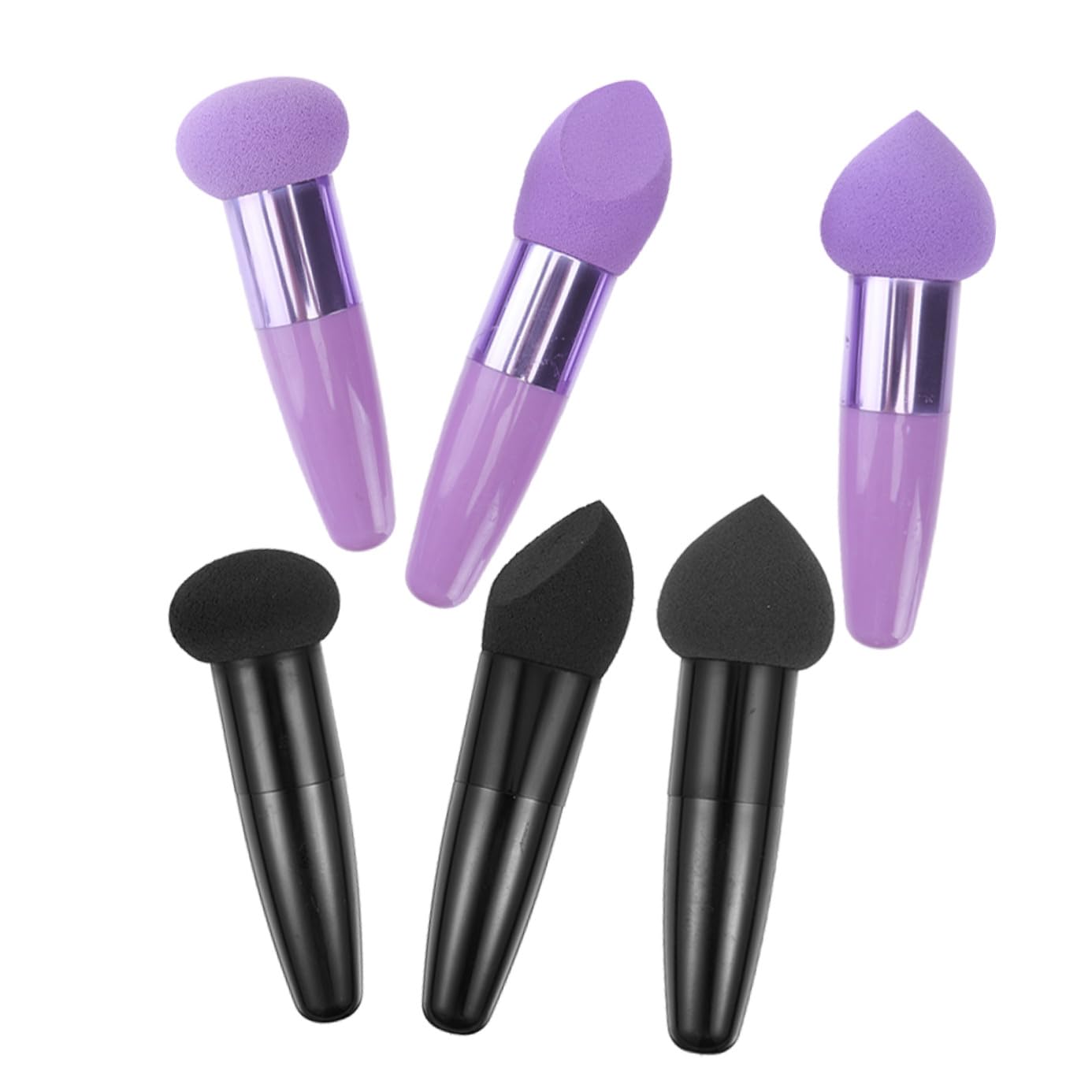 6 Stück Make Up Schwämme mit Griff aus Latex Tragbare Schminkstifte in Stiftform Geeignet für Täglichen Gebrauch als Beauty Zubehör für Präzises Schminken