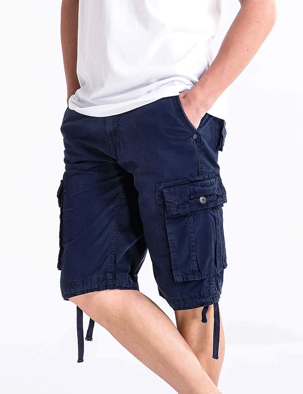 WenVen Men's Cotton Twill Cargo Shorts Classic Relaxed Fit- Reg and Big & Tall Sizes - Image 3