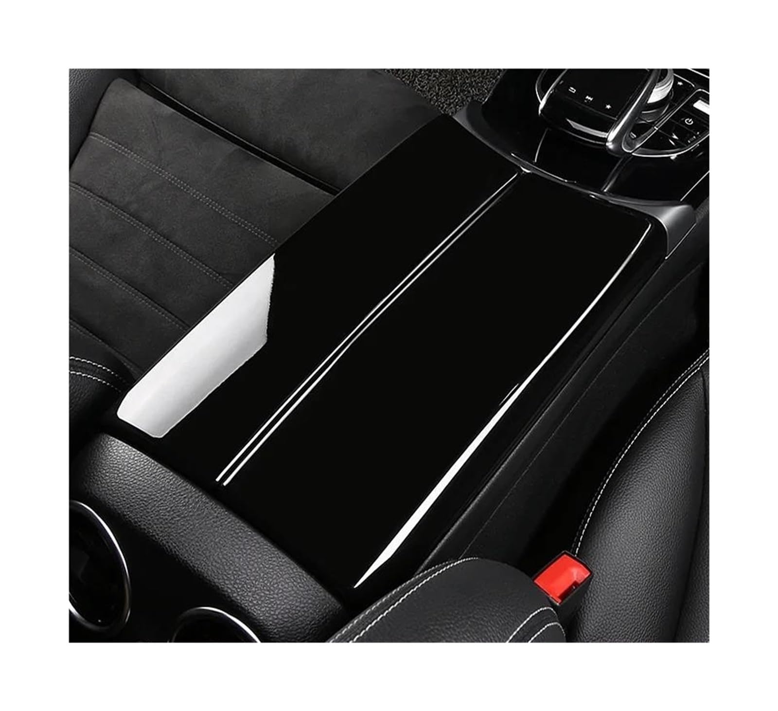 OOPUHKSY For Mercedes For Benz C E GLC Class W213 W205 X253 Carbon Fiber Car Interior Center Armrest Box Console Box Storage Box Trim Cover(E W213 2)