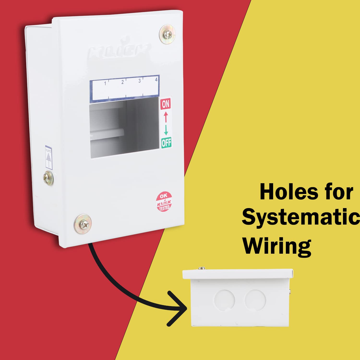 Buy Klick 4 Way MCB Distribution Board, Single Door Miniature Circuit