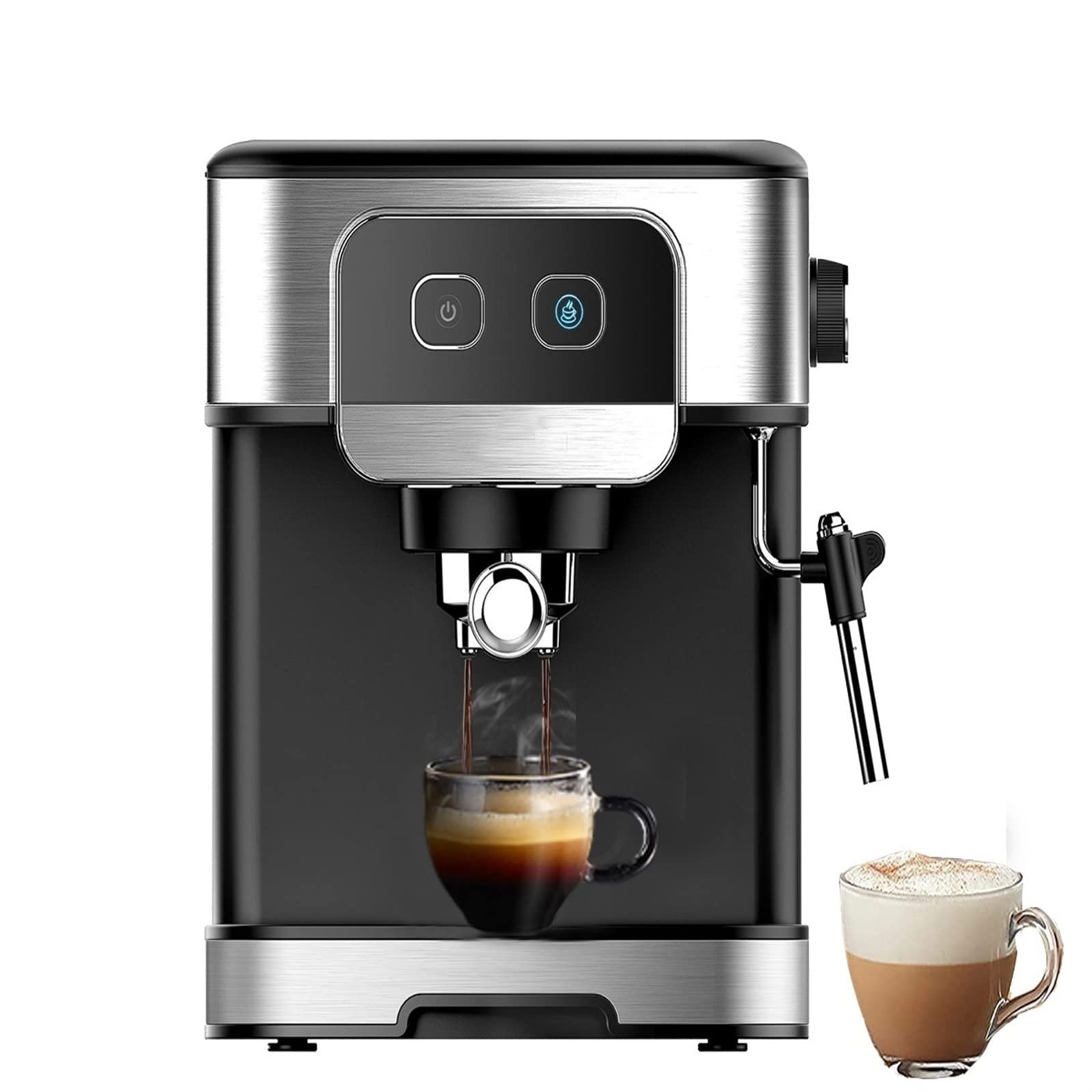 DieffematicKF Macchina caffè Espresso Coffee Machine Instant Preheat Coffee Maker with Milk Frother Cafetera Cappuccino Hot Water Steam (Color : CM6868 Coffee Maker, Size : EU)