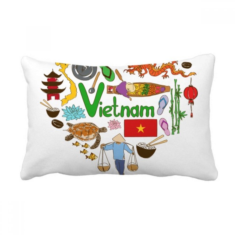 Oreiller Vietnam de canapé housse avec insert coussin rectangulaire 40x60