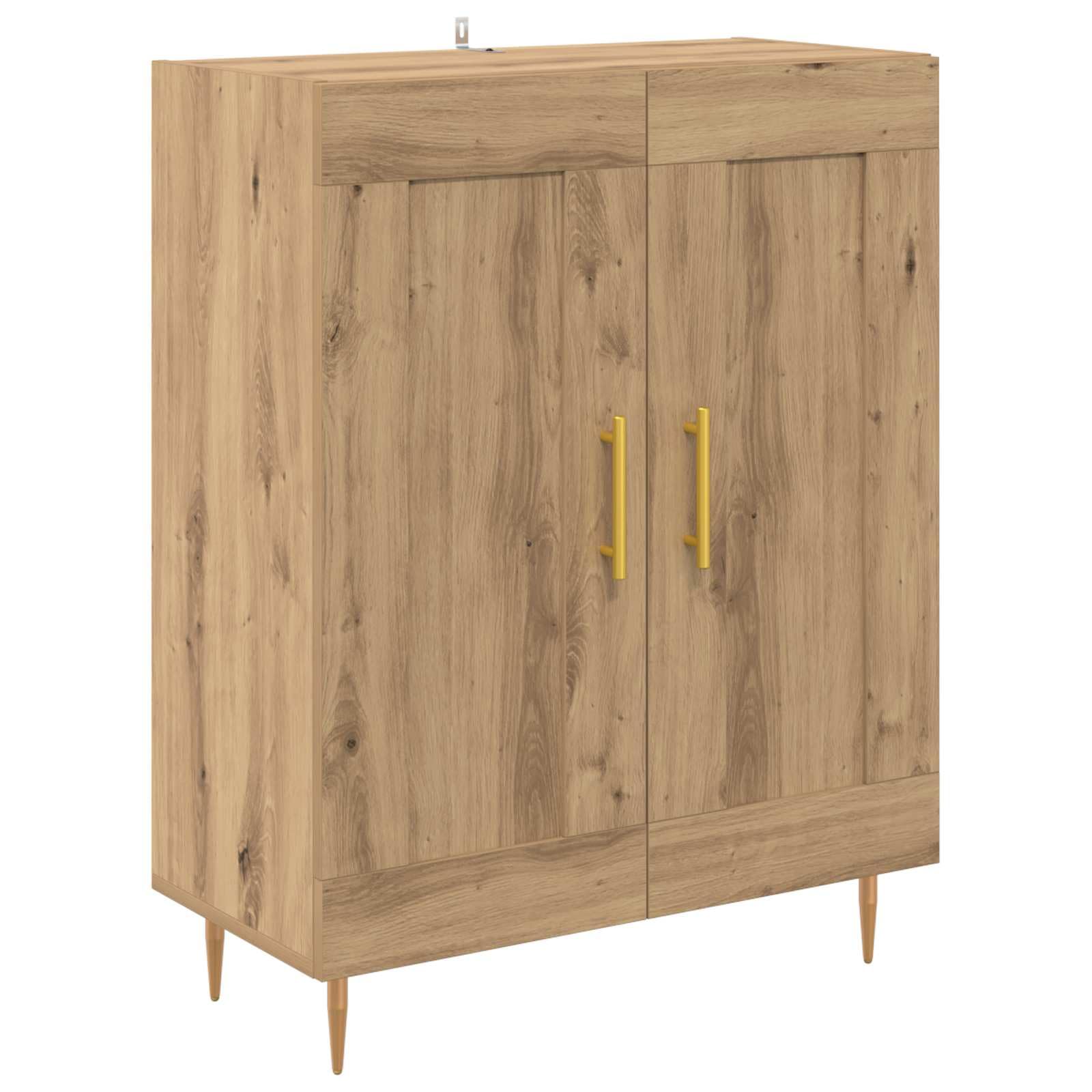 Meuble haut élégant en chêne Artisan avec support mural en bois durable - Armoire de rangement au design moderne avec pieds en métal pour beaucoup d'espace de rangement dans le salon