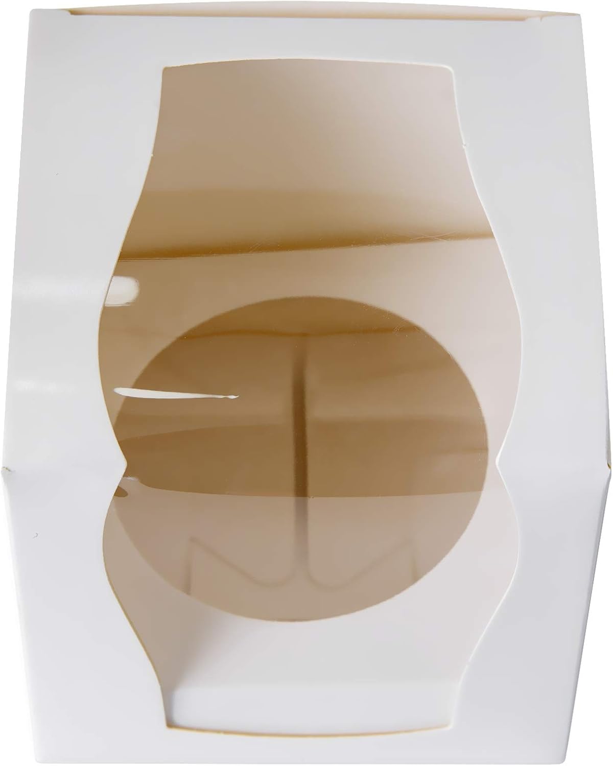 ONE MORE Cupcake Boxes Single 15 Count with Clear Window Inserts Handle for Wedding Cupcake Favor Boxes Easy Assembly (white,15)