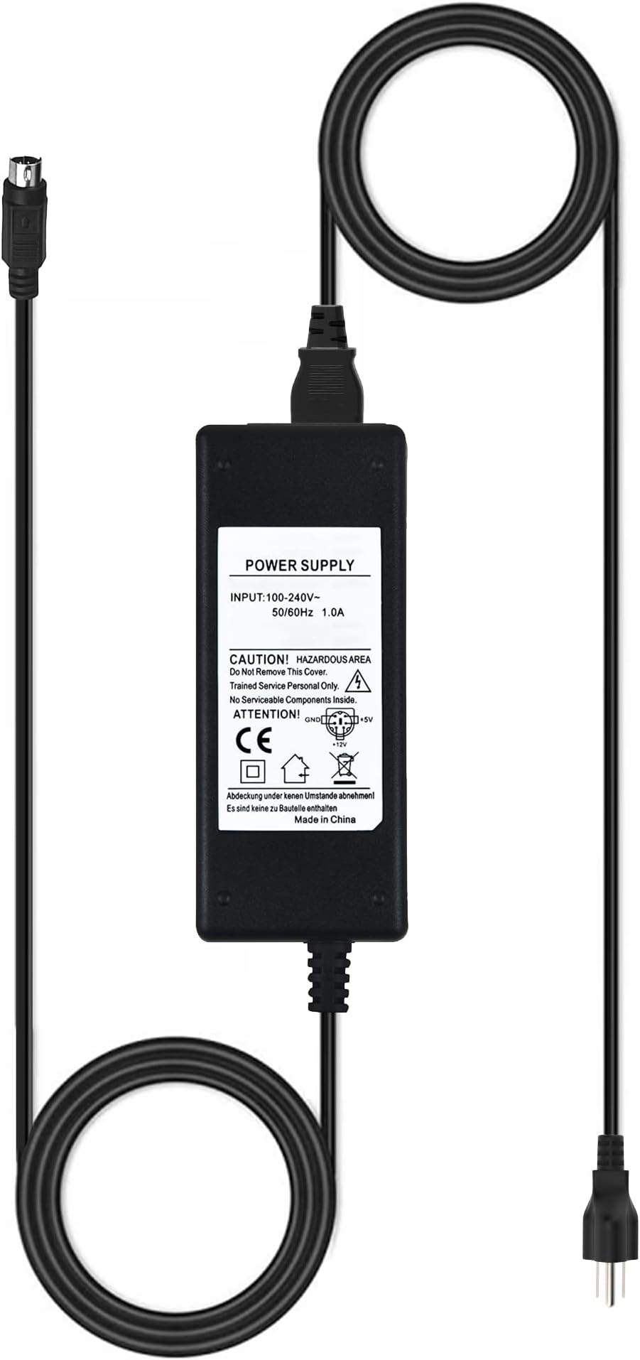 SLLEA 6-Pin DIN AC/DC Adapter for I/O Magic GigaBank 320gb 3.5" External Hard Drive HD HDD 5VDC / 12VDC 1.5A-2A 6-Prong Power Supply Cord Cable PS Battery Charger Mains