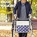 TOGETRUE Walker Bag, Easy Access Walker Storage Basket with 2 Large Pockets, Walker Accessories Bag for Folding Walker, Wheelchairs, Strollers, 13