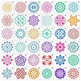 DaveandAthena 36 Pack Mandala Stencils Template Set Mandala Dot Painting Templates Stencils for DIY Painting Art Projects