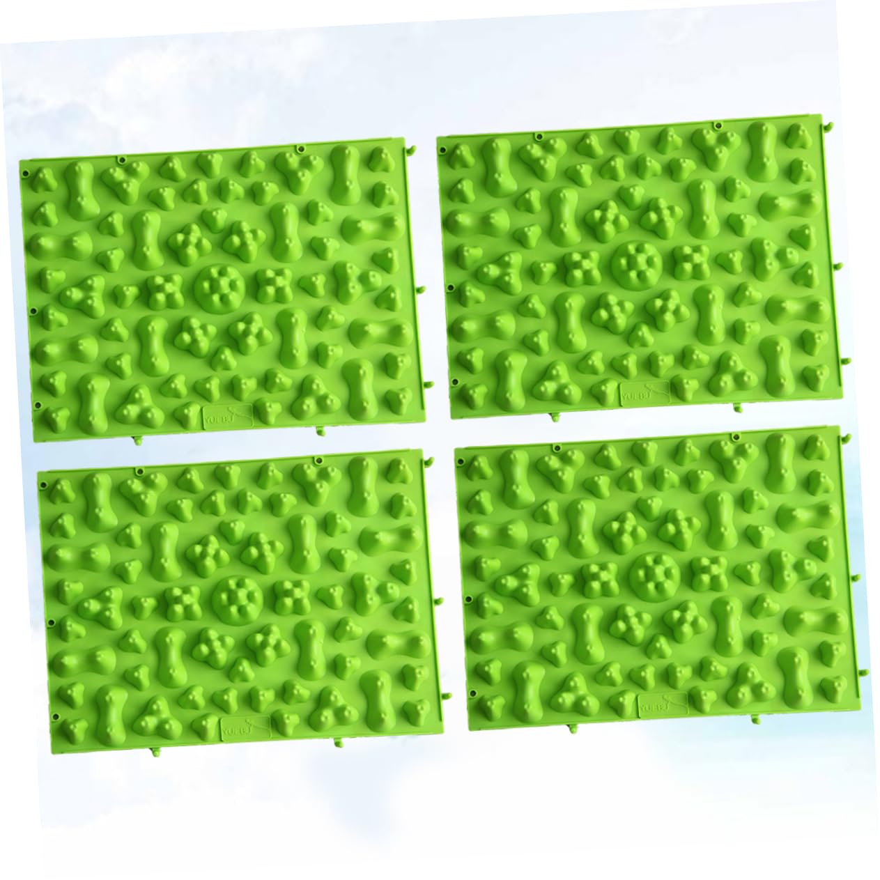 BESTYASH 4piezas Alfombrilla De Masaje Para Pies Acupresión Para Relajar Los Pies Estimula Circulación Sanguínea Para y Color Verde Material Tpe De Alta Elasticidad